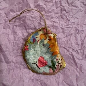 Handmade Floral Heart Butterfly Hanging Ornament - Multicolor
